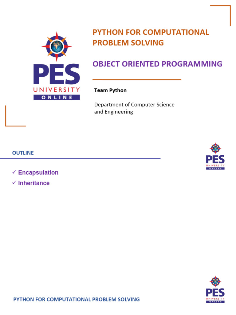 Python For Computational Problem Solving: Object Oriented Programming ...