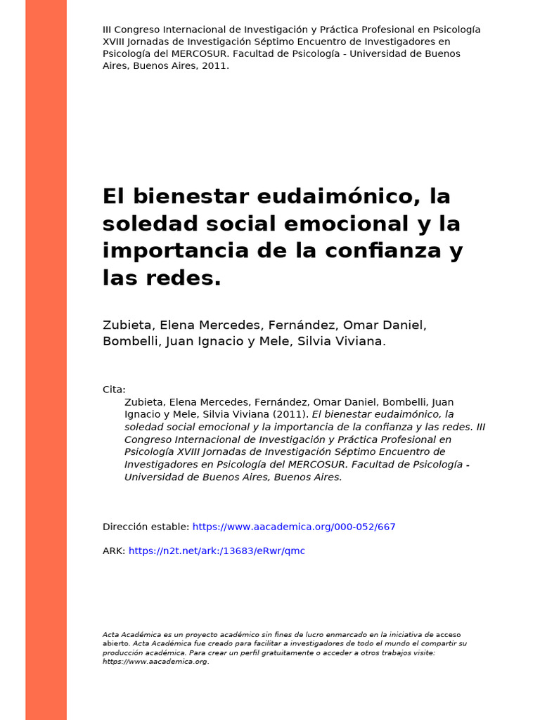 El Bienestar Eudaimónico | PDF