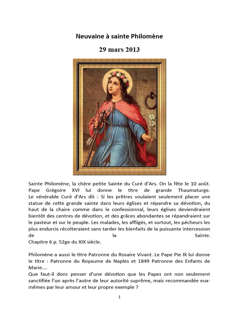 Autocollant transparent de Sainte Philomène (13,5 x 6cm
