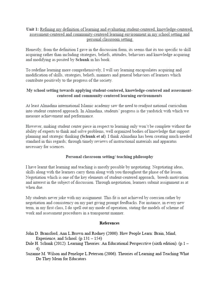 Reflective Portfolio Pdf Learning Educational Assessment