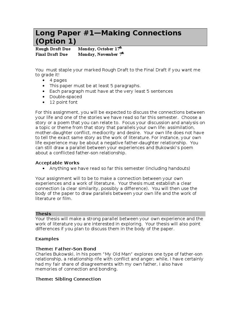 English 102 Essay 1 Making Connections Option 1 | PDF | Thesis