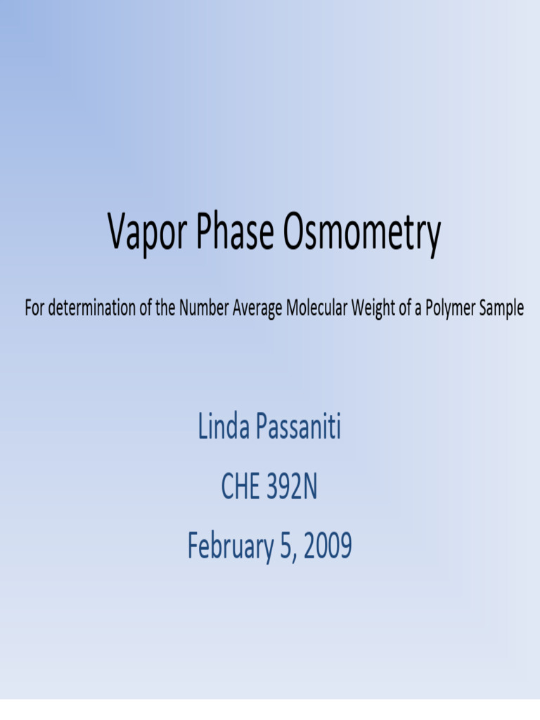 Vapor Pressure Osmometry PDF