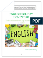 English Holiday Homework