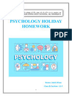 Psychology Holiday Homework 3