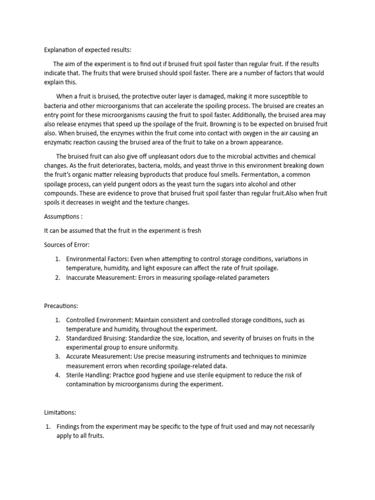 Explanation of expected results pdf experiment decomposition