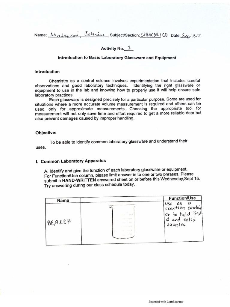 Introduction To Basic Laboratory Glassware and Equipment PDF