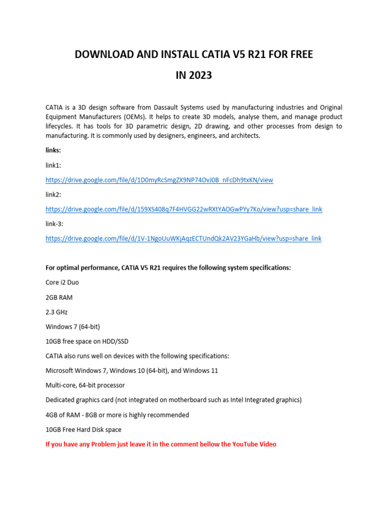 Catia V5 R21 Download Free