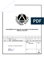 Procedimiento de Trabajo Uso Correcto de Maquinaria Agricola