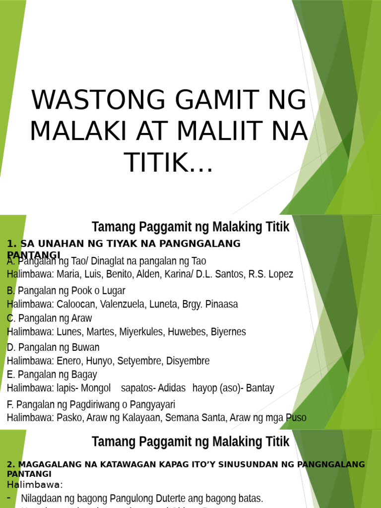 Gamit NG Malaking Titik | PDF