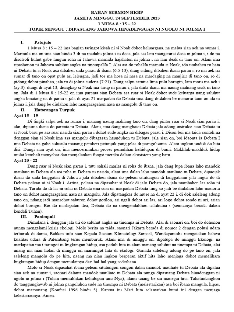 Bahan Sermon Hkbp Pdf
