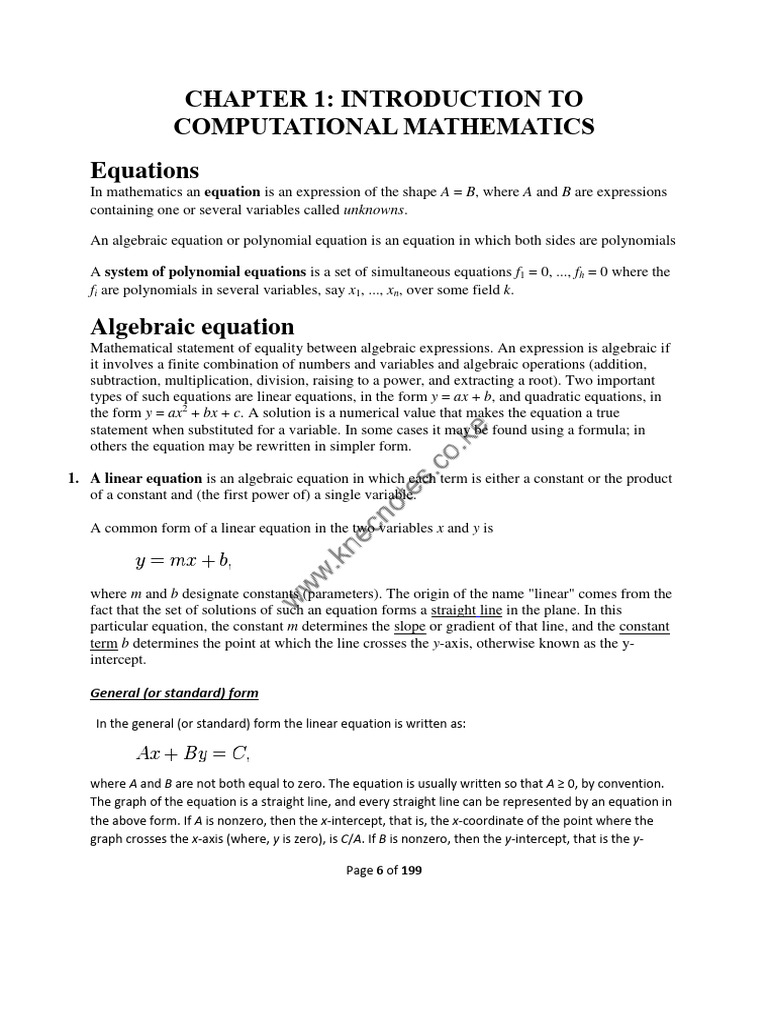 Introduction to Algebraic Equations | PDF | Matrix (Mathematics ...