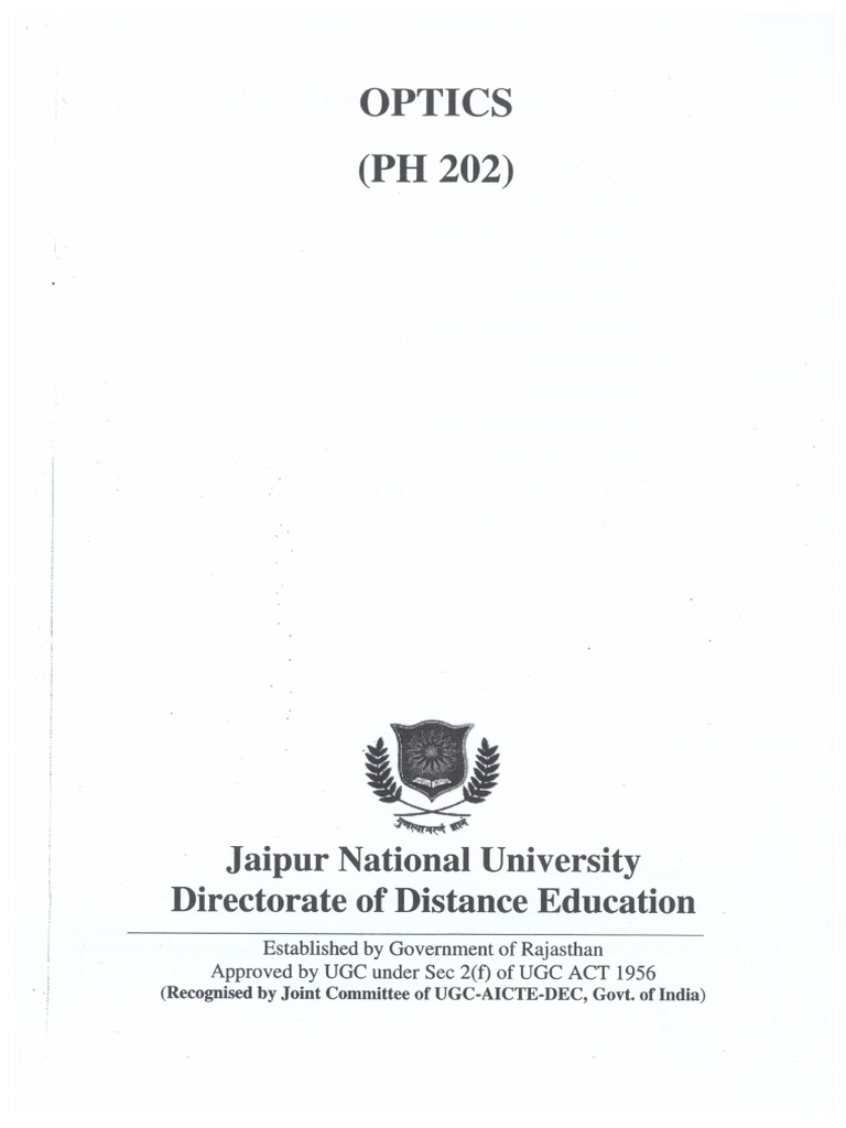 PH 202 Optics | PDF