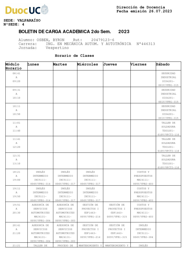 Horario pdf