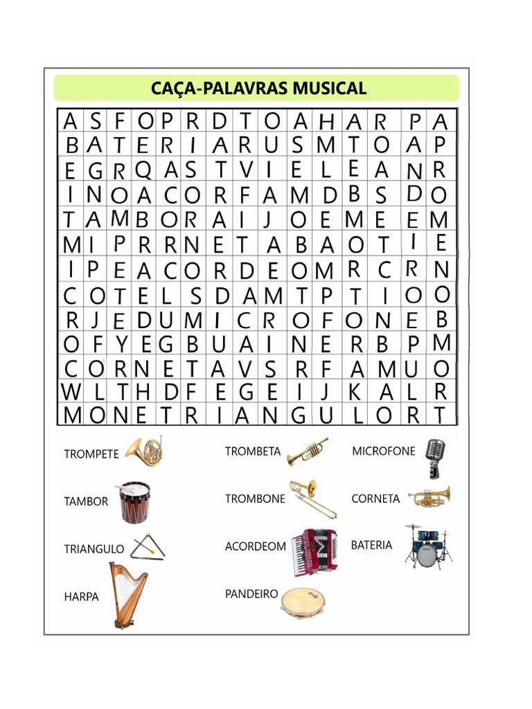 Caça palavra Musical | PDF