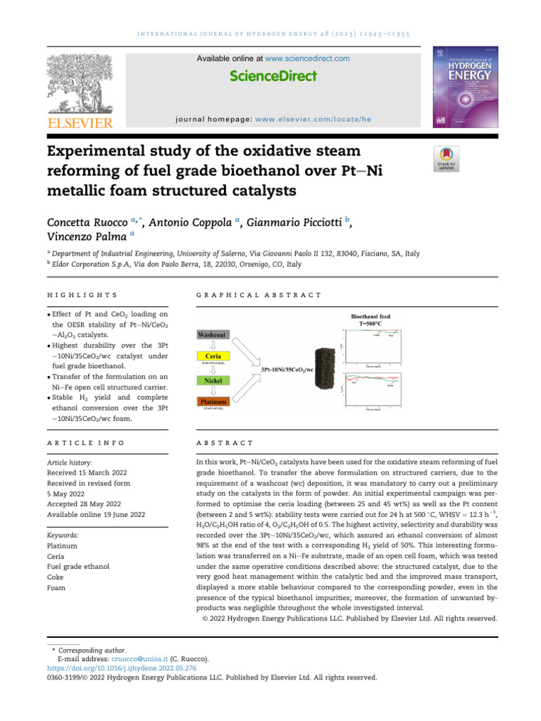 Oxidative Steam Reforming of Bioethanol | PDF | Home & Garden | Science ...
