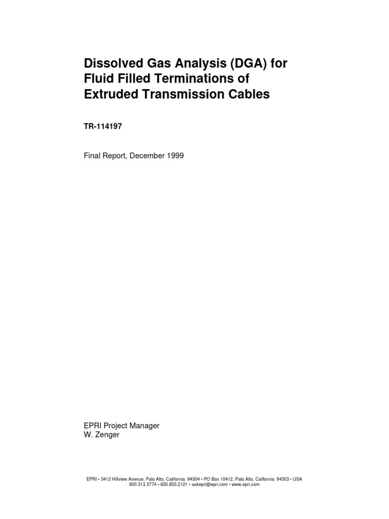 TR - 114197 - Dissolved Gas Analysis - DGA - For Fluid Filled ...