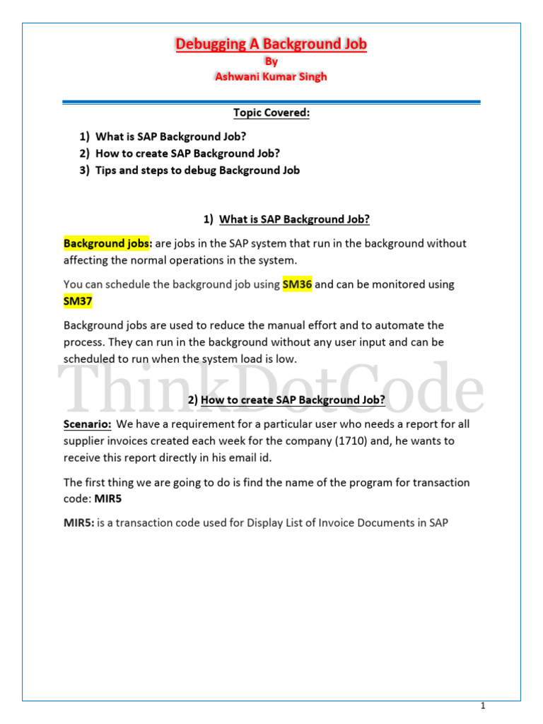 Background Job | PDF