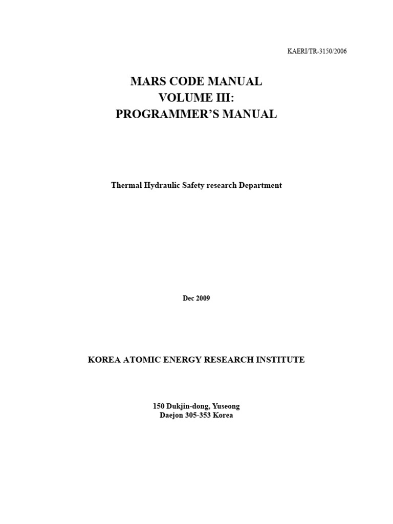 MARS Code Programmer's Manual | PDF | Systems Engineering | Information ...