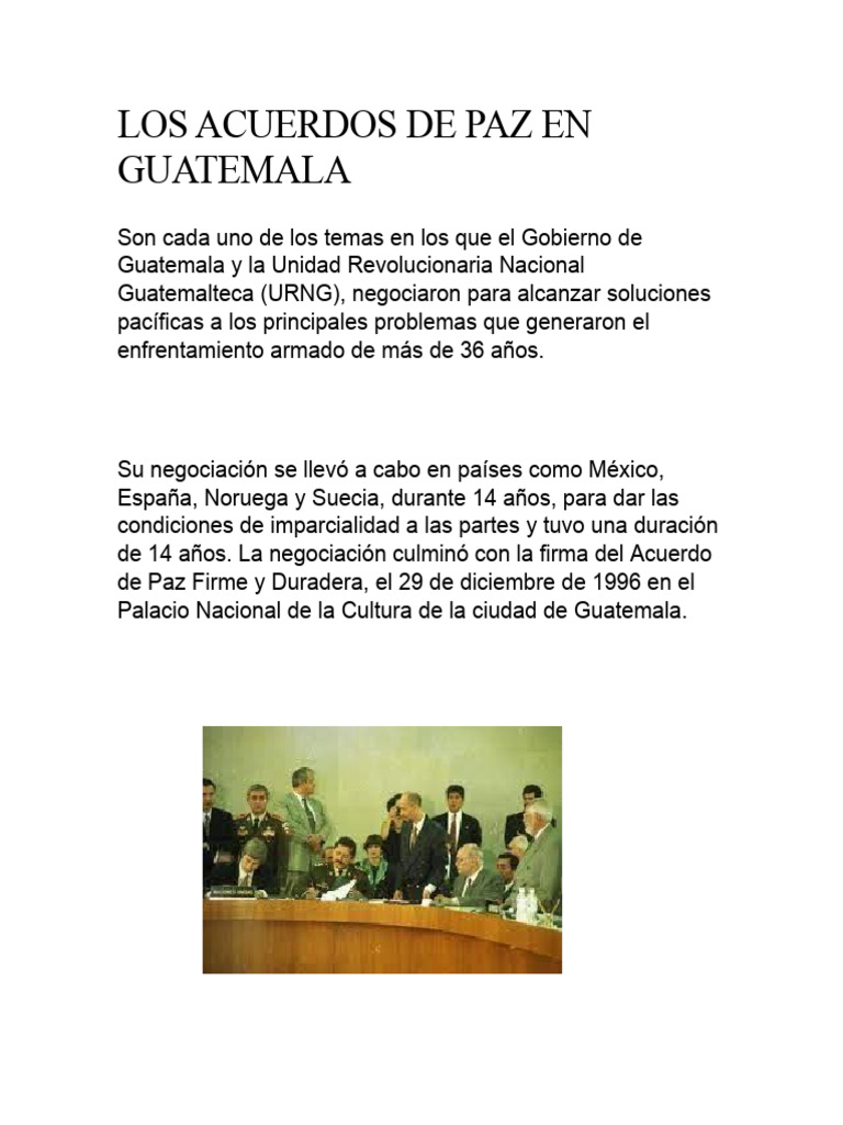 Acuerdos de Paz en Guatemala 1996 | PDF | Política | Ciencias sociales