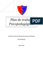 Plan de Trabajo Psicopedagógico 2018