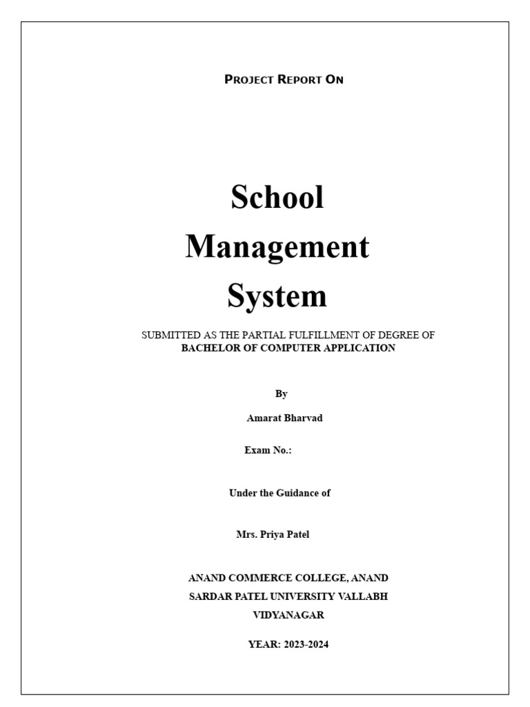Project - Report - School Management System | PDF