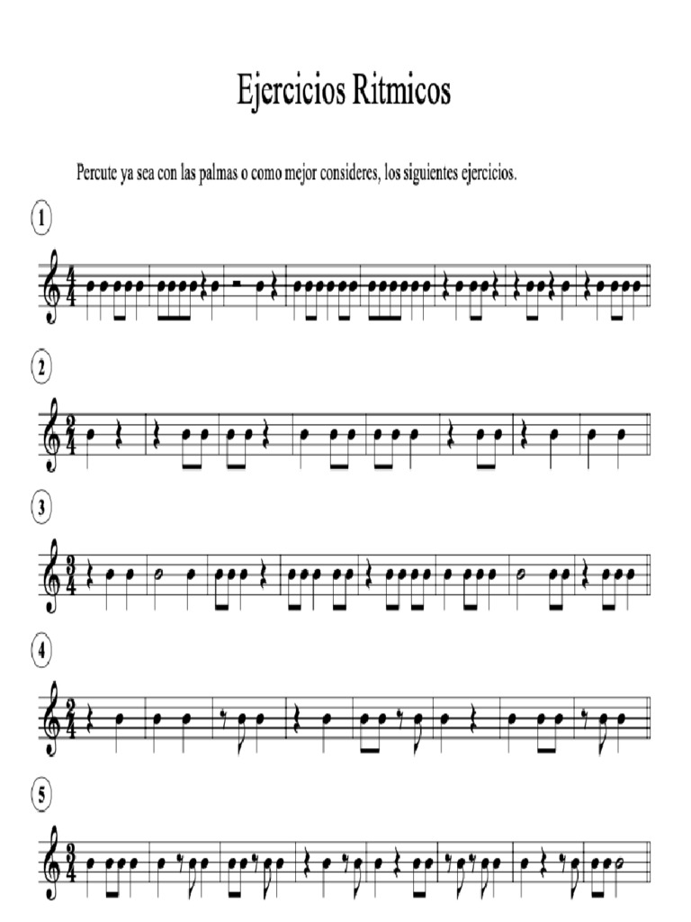 Ejercicios Rítmicos Clase 2 | PDF