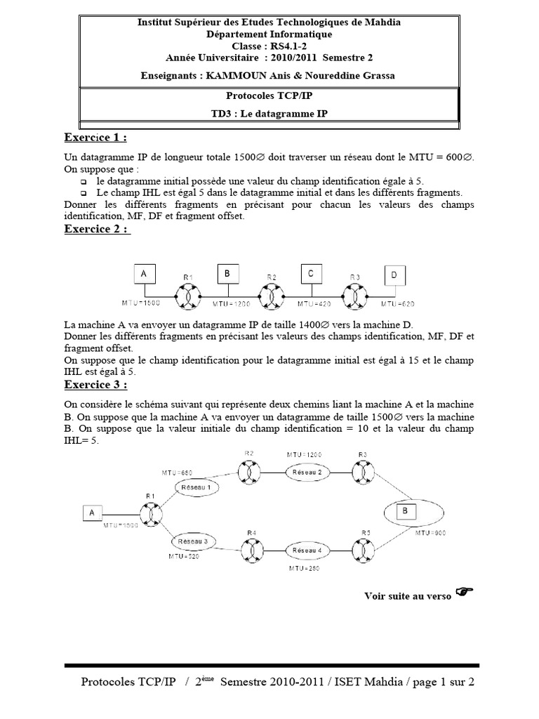 ProtocolesTCPIP td32011 | PDF