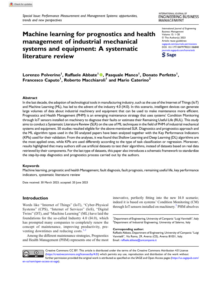 Polverino Et Al 2023 Machine Learning For Prognostics and Health ...