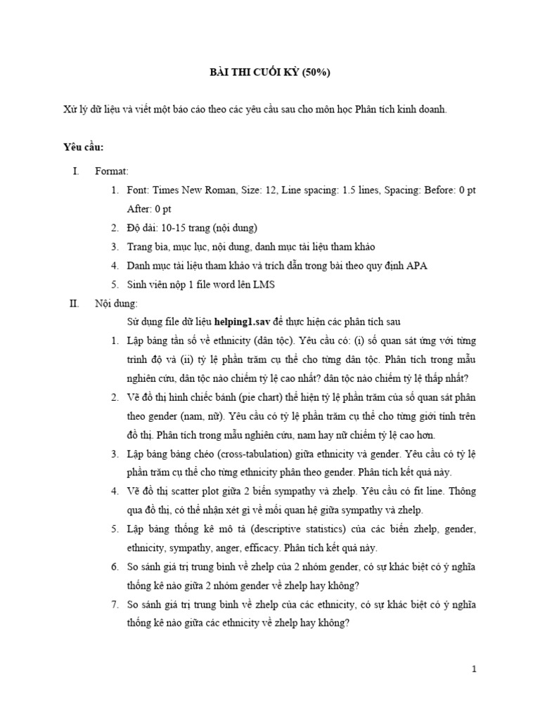 Bai Thi Cuoi Ky | PDF