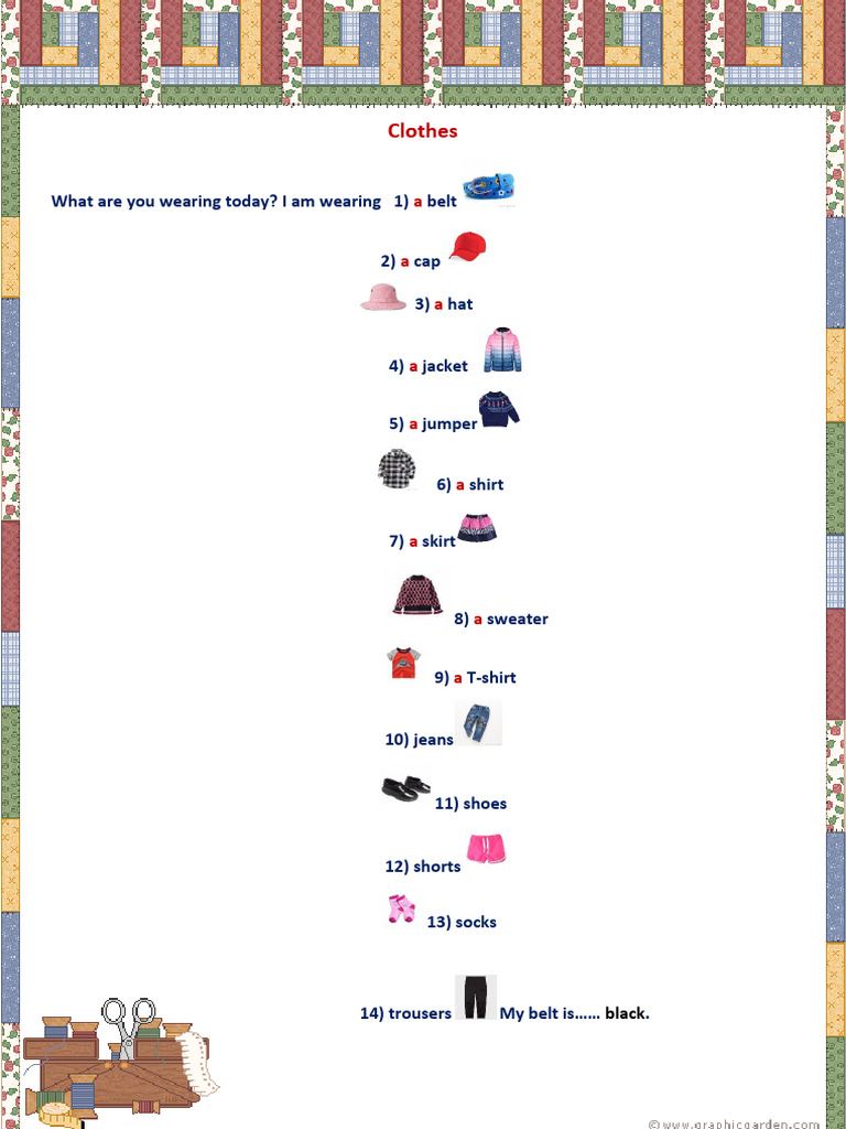 Clothing Items and Colors Guide | PDF