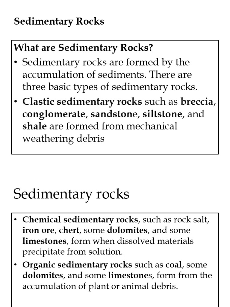 Types and Formation of Sedimentary Rocks | PDF | Sedimentary Rock ...