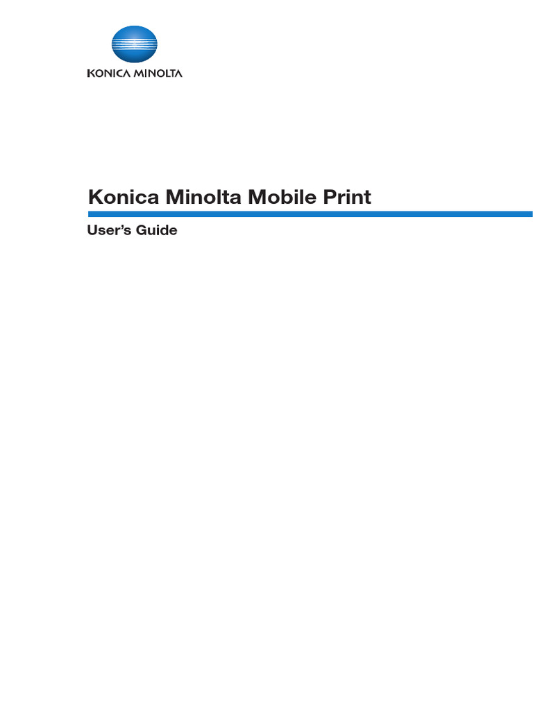 Konica Minolta Mobile Print Guide | PDF | Ios | Android (Operating System)