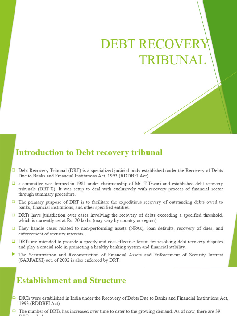 Debt Recovery Tribunal Pdf Bankruptcy Appeal