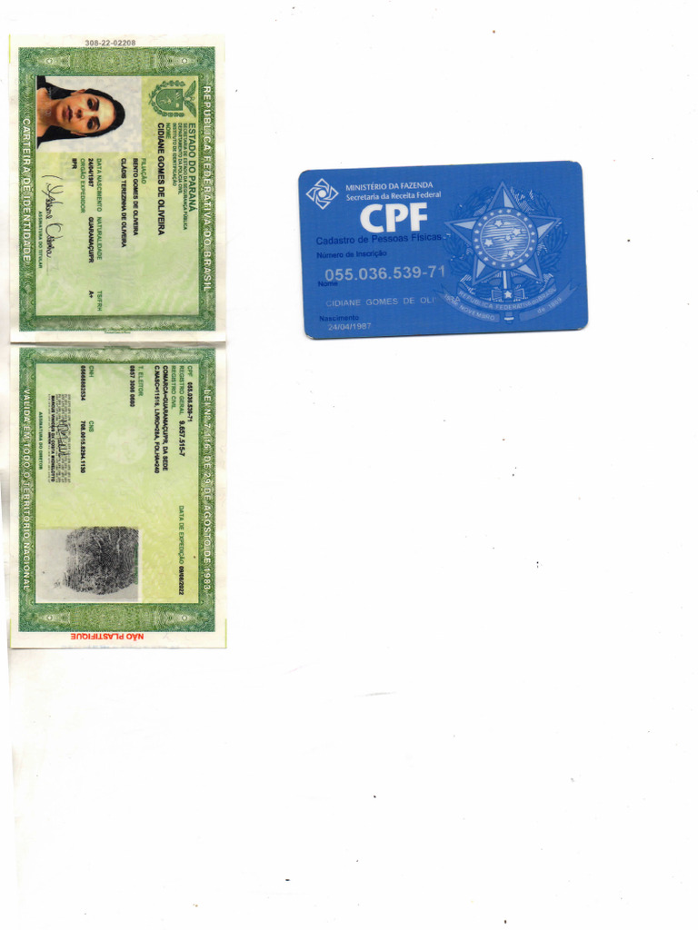 RG E CPF Titular | PDF