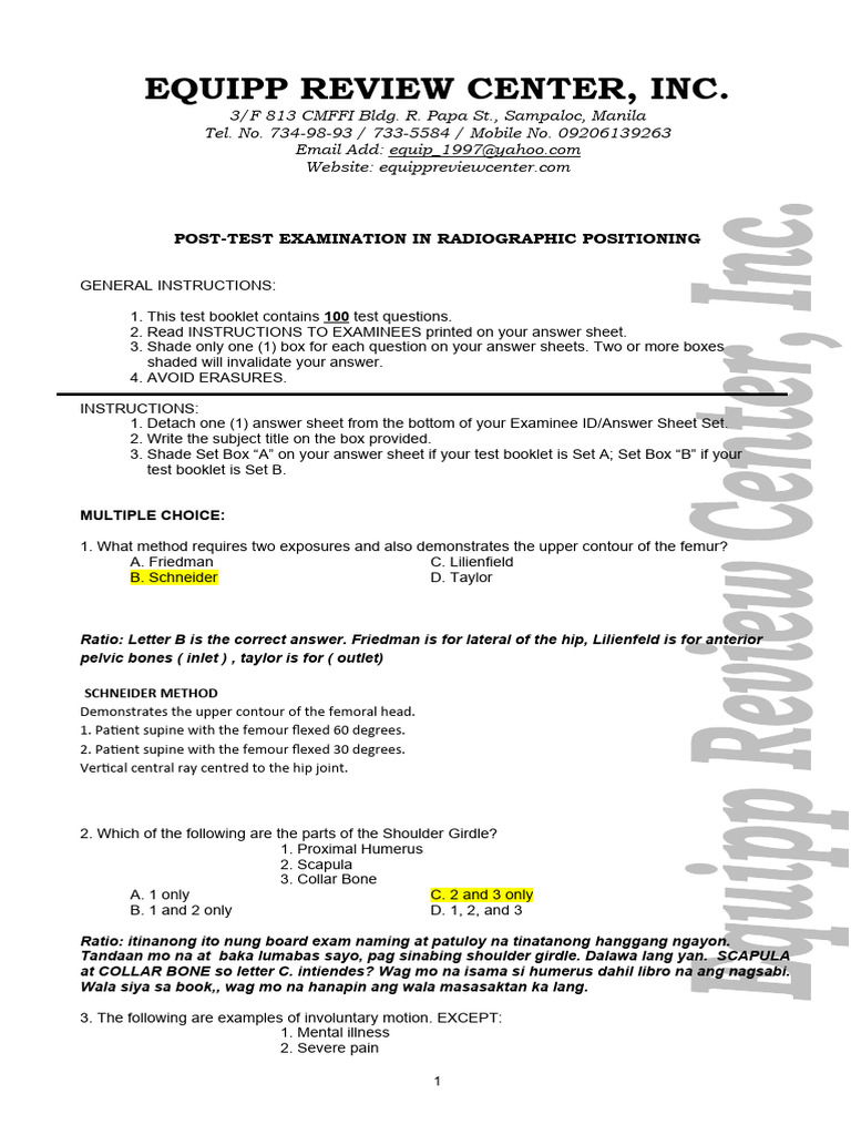 Positioning-Questions | PDF | Foot | Hip