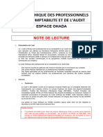 OHADA - Code D'éthique - Note de Lecture - Final Post Atelier