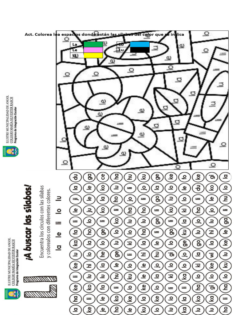 Actividad La Le Li Lo Lu | PDF | Artes del Lenguaje y Comunicación