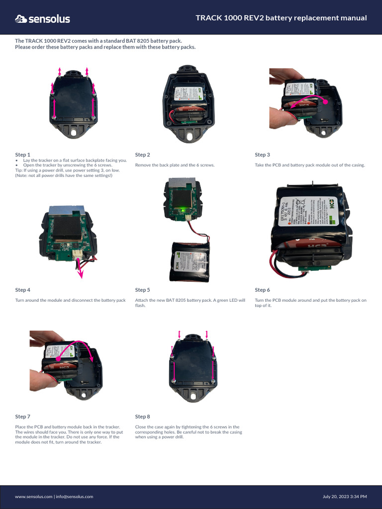TRACK 1000 REV2 Battery Replacement Guide | PDF | Printed Circuit Board ...