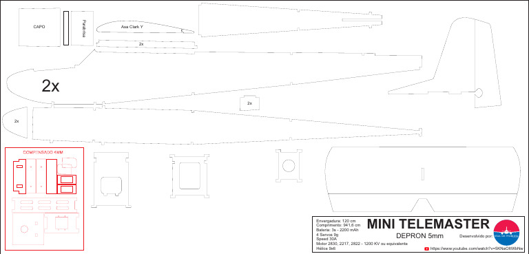 Planta do Mini Telemaster RC | PDF