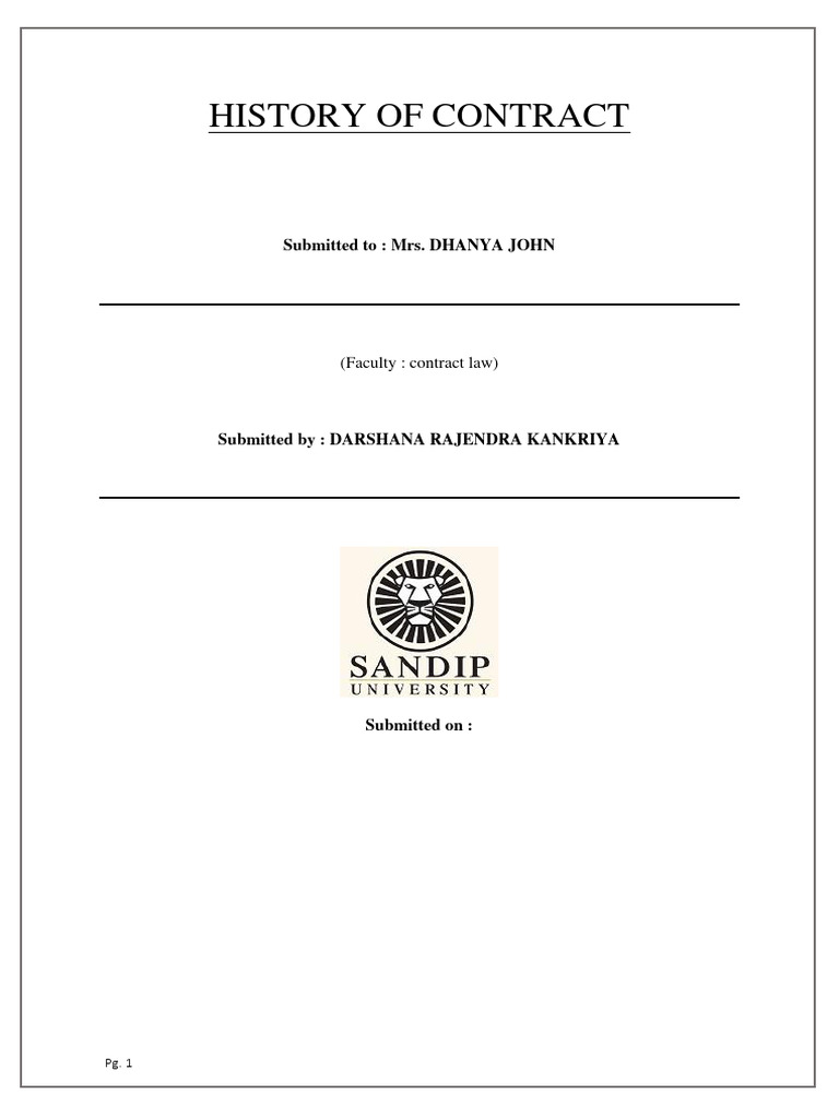 History of Contract CIA 4 PDF Marriage Common Law