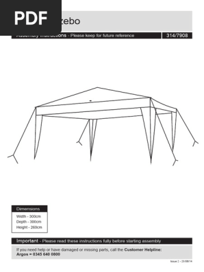 Generic gazebo instructions