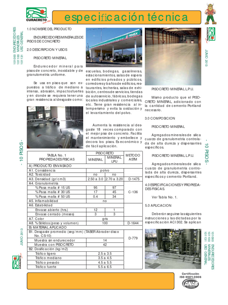Pisos de Concreto con Pisocreto Mineral | PDF | Hormigón | Cemento