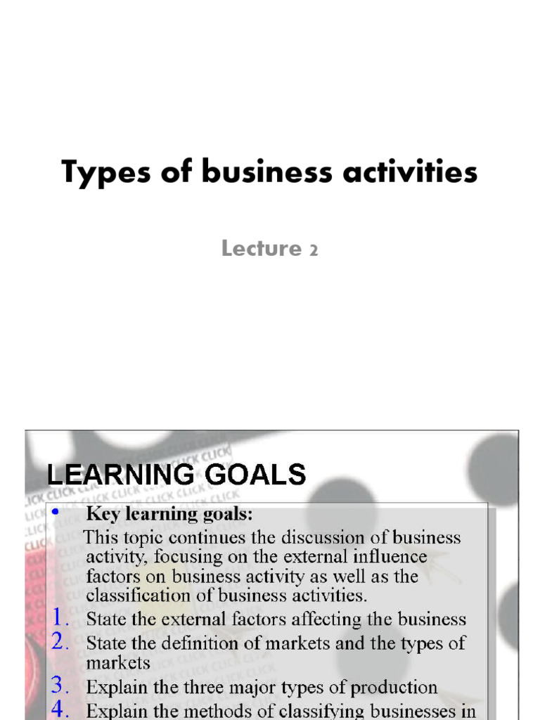 Types of business activities PDF