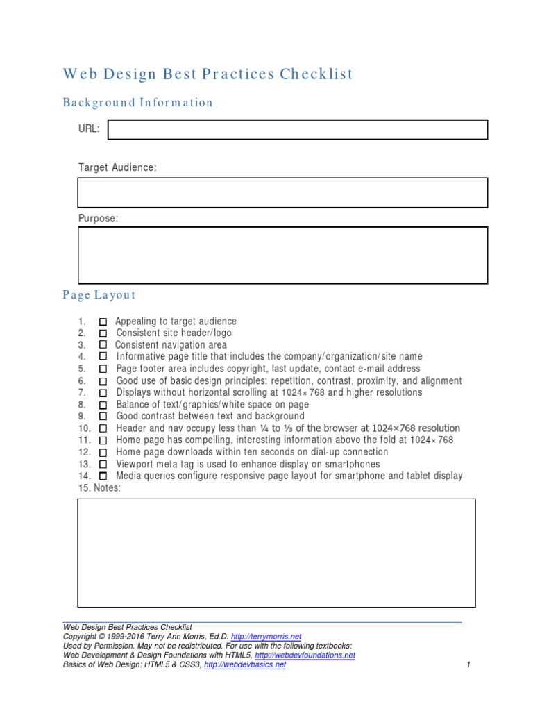 FORMWeb Design Best Practices Checklist | PDF