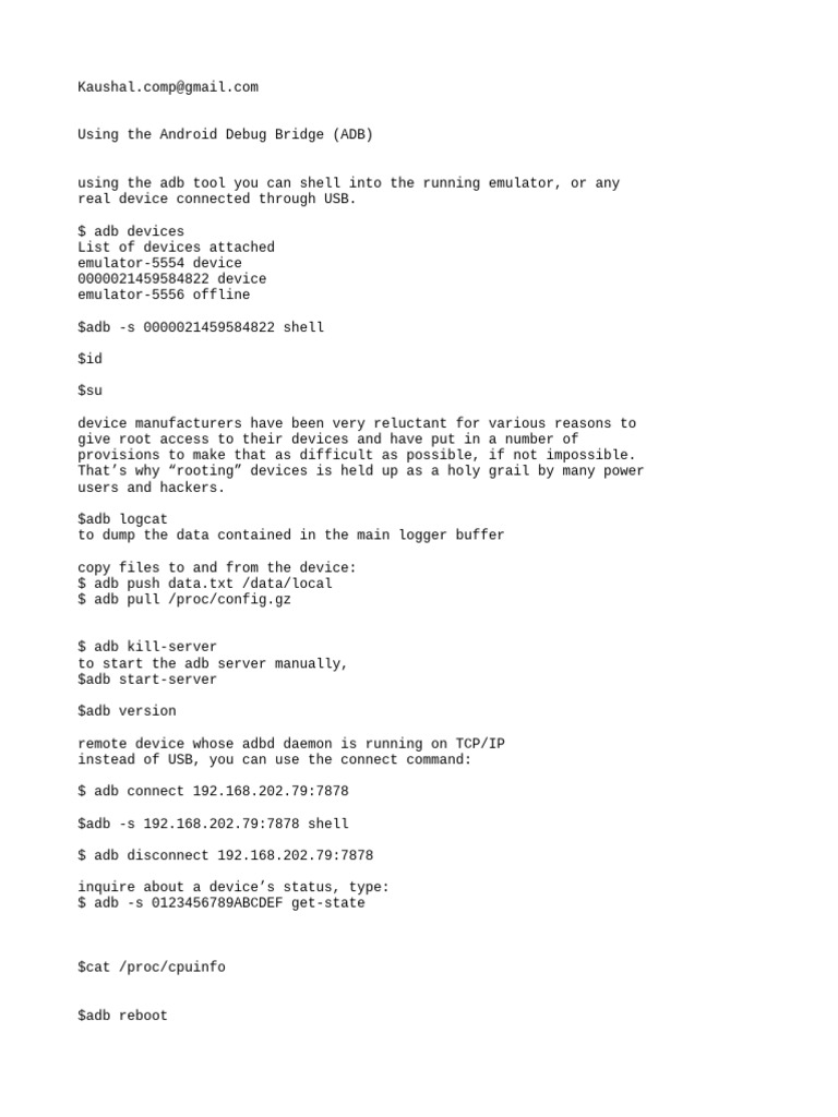 ADB Command | PDF