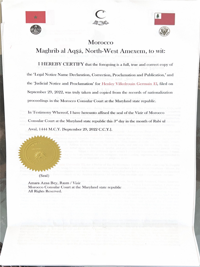 LEGAL NOTICE / NAME DECLARATION / PROCLAMATION AND PUBLICATION | PDF