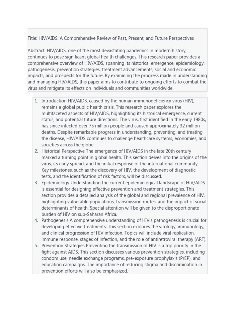 Comprehensive HIV/AIDS Review 2023 | PDF | Science & Mathematics