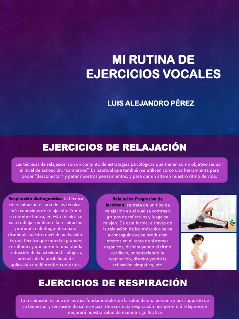 Ejercicios de Vocales y Relajación | PDF | Respiración | Boca