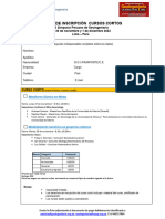 Ficha de Inscripción de Curso Cortos - Vii Simposio Peruano de Geoingeniería