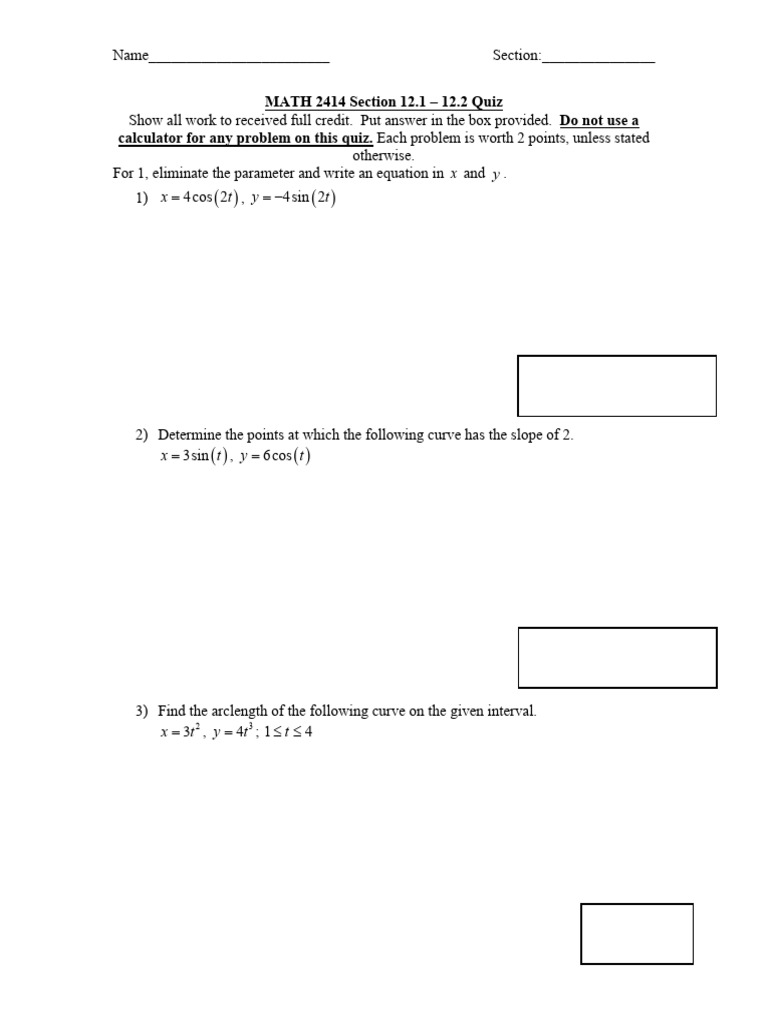 2414 Section 12.1-12.2 Quiz Sum 22 | PDF